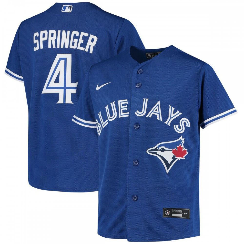 George Springer Toronto Blue Jays Youth Alternate Replica Player Jersey - Royal-Pro Kit Vault | Brand New 26/27 Sports Jerseys